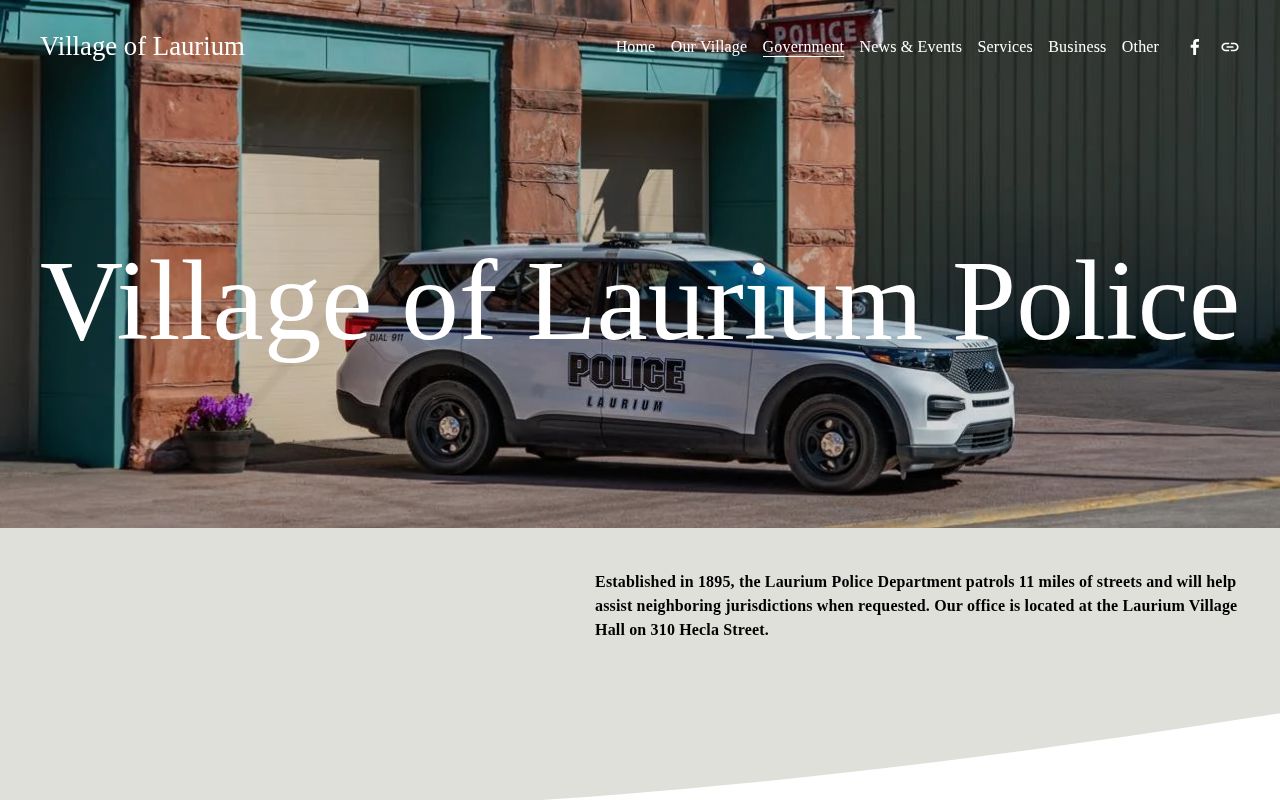 Official Laurium Police Department webpage and contact information